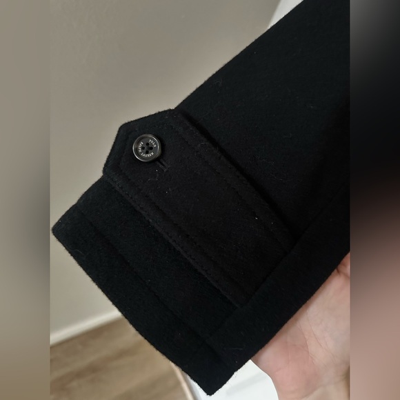 Large Ralph Lauren Black Felt Trench Coat - Picture 2 of 12